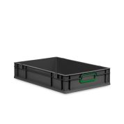 Eurobox NextGen 2.0 Cycle - Griffe geschlossen - Grün - 600 x 400 x 120 mm  - Anthrazit - Einzel