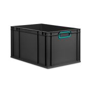Eurobox NextGen 2.0 Cycle - Griffe geschlossen - Türkis - 600 x 400 x 320 mm  - Anthrazit - Einzel