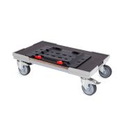 Transportroller metaBOX XL - 600x400 - Gummiräder 2 Bremsrollen und 2 Lenkrollen - Grau - Gebinde-Karton