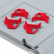 Auflagedeckel-Pack Eurobox NextGen - rot - 1 Pack a' 4 St. Schiebeschnappverschl.