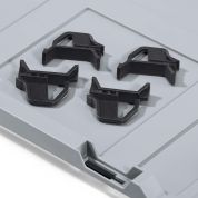 Auflagedeckel-Pack Eurobox NextGen - schwarz - 1 Pack a' 4 St. Schiebeschnappverschl.