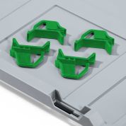 Auflagedeckel-Pack Eurobox NextGen - grün - 1 Pack a' 4 St. Schiebeschnappverschl.
