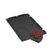 Scharnierdeckel Set 600 x 400 für Eurobox NextGen 2.0 Cycle - Anthrazit - inkl. 2 rote Schiebeschnappverschlüsse