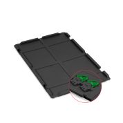 Scharnierdeckel Set 600 x 400 für Eurobox NextGen 2.0 Cycle - Anthrazit - inkl. 2 grüne Schiebeschnappverschlüsse