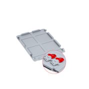 Scharnierdeckel Set Eurobox NextGen – 400 x 300, inkl. 2 rote Schiebeschnappverschlüsse