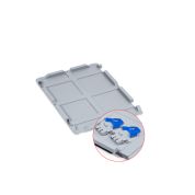 Scharnierdeckel Set Eurobox NextGen – 400 x 300, inkl. 2 blaue Schiebeschnappverschlüsse