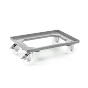 Kunststoff Transportroller Offen - Grau - mit Kunststoffräder, 2 Lenkrollen und 2 Bremsrollen - Karton