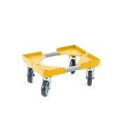 Transportroller VARIABLE - 400x300 - Gummiräder 4 Lenkrollen Gelb - Palette