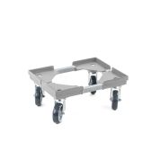 Transportroller VARIABLE - 400x300 - Gummiräder 4 Lenkrollen Grau - Karton