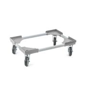 Transportroller VARIABLE - 600x400 - Gummiräder 4 Lenkrollen Grau - Karton