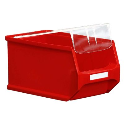 Durchsichtige Abdeckung auf einer roten Sichtlagerbox 3.0